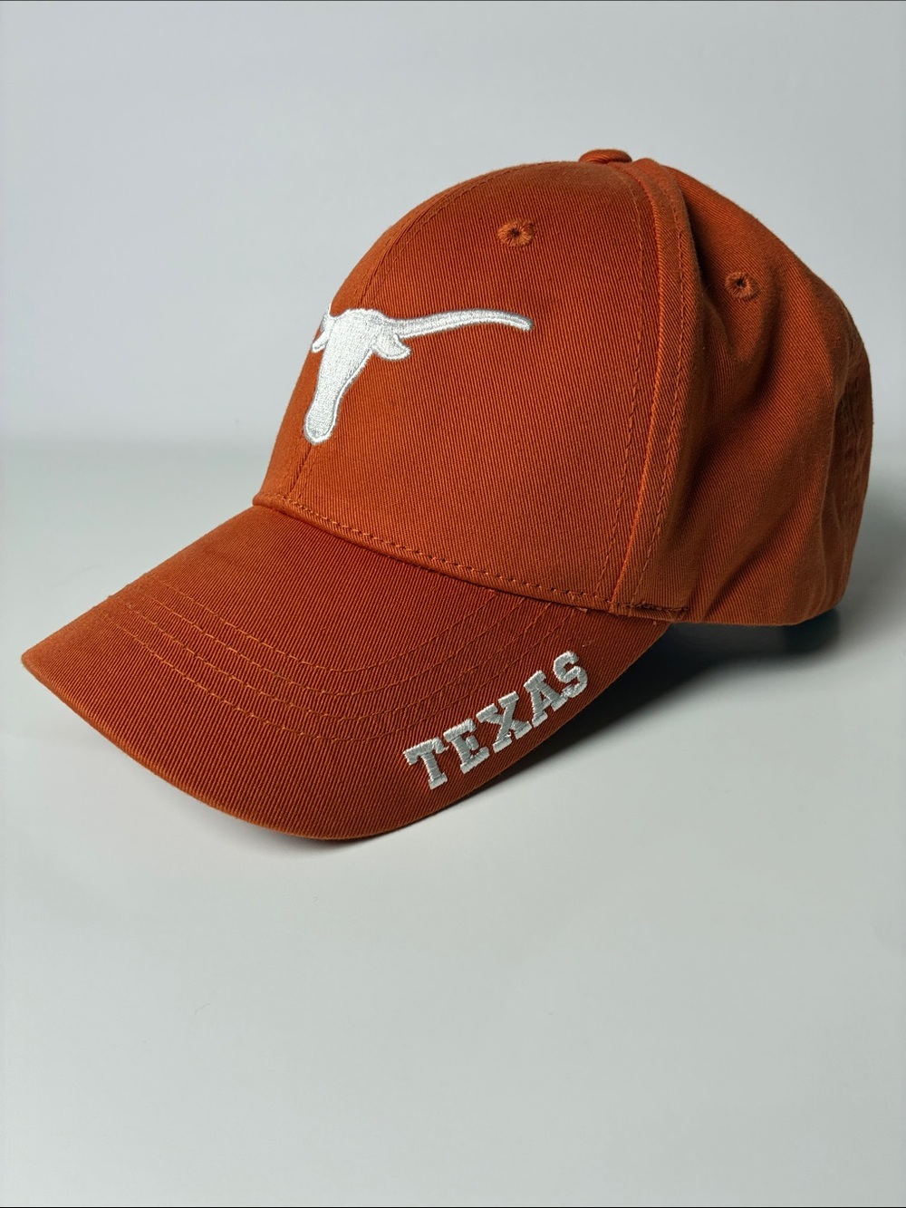 Texas Longhorns White Embroidered Orange Baseball Cap